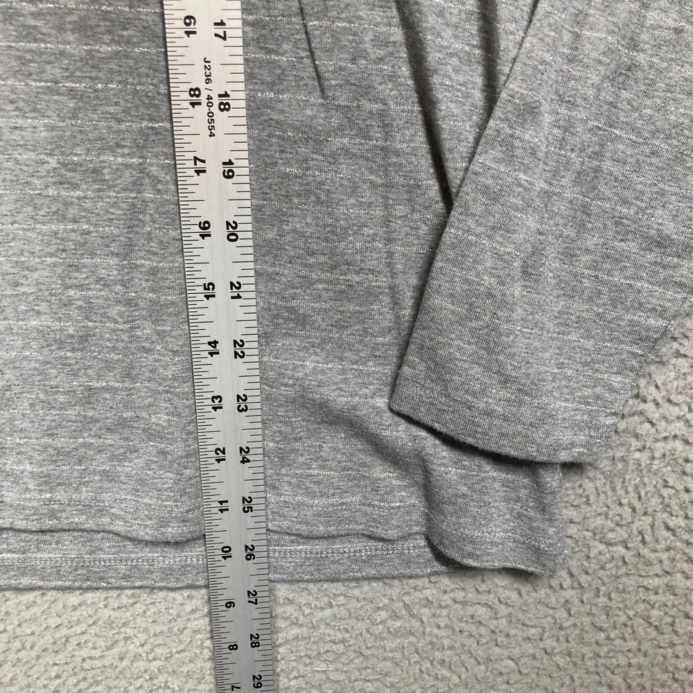 Time and Tru Turtleneck Top Women XXL Gray Metallic Striped Long Sleeve Cozycore